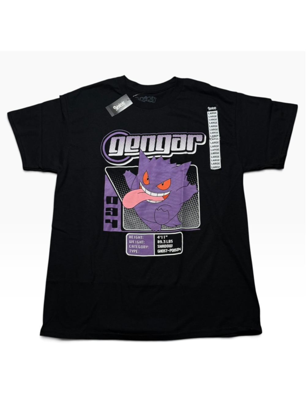 Spencer's Pokemon Gengar Graphic Tee Shirt Black Purple Size L New Nwt